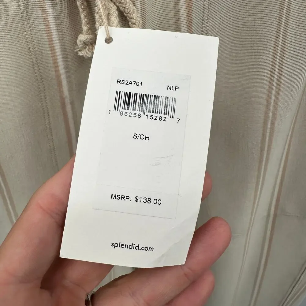 SPLENDID NWT Evereve Hazel Rib Straight Leg Drawstring Relaxed Pant // S - Picture 10 of 12